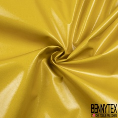 Gabardine de coton sergé plastifiée or de pépite