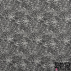 Jersey viscose Liberty imprimé mini fleur champêtre noir souris corail fond blanc cassé