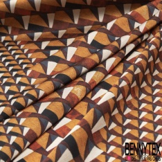 Coupon 3m crêpe polyester satiné motif peau de tigre
