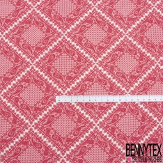 Coton viscose imprimé motif sinusoïde seventie's délavé tie and die pastel