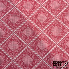 Coton viscose imprimé motif sinusoïde seventie's délavé tie and die pastel