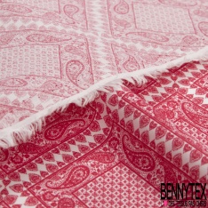 Coton viscose imprimé motif sinusoïde seventie's délavé tie and die pastel