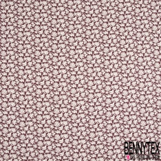 Coton style Liberty imprimé grande fleur noir blanc