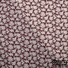 Coton style Liberty imprimé grande fleur noir blanc
